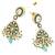 Gold plated green kundan meenakari necklace set