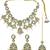 Gold plated green meenakari necklace set with maang tikka