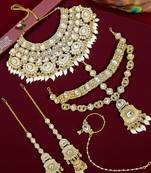 Gold plated kundan bridal jewellery set