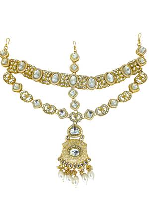 Gold plated kundan bridal jewellery set 3