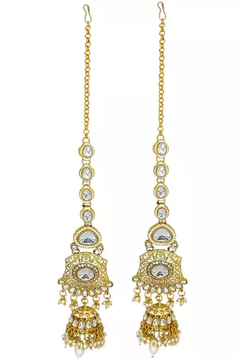Gold plated kundan bridal jewellery set
