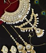 Gold plated kundan bridal jewellery set