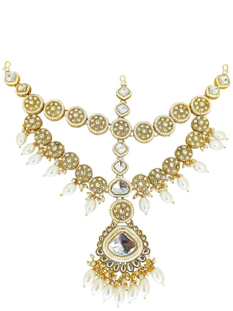 Gold plated kundan bridal jewellery set