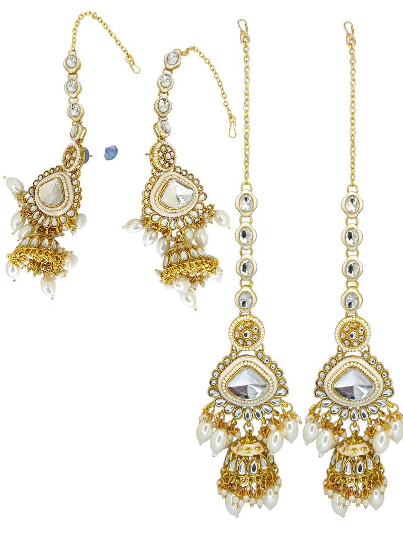Gold plated kundan bridal jewellery set