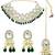 Gold plated kundan green choker set