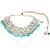 Gold plated kundan turquoise choker set