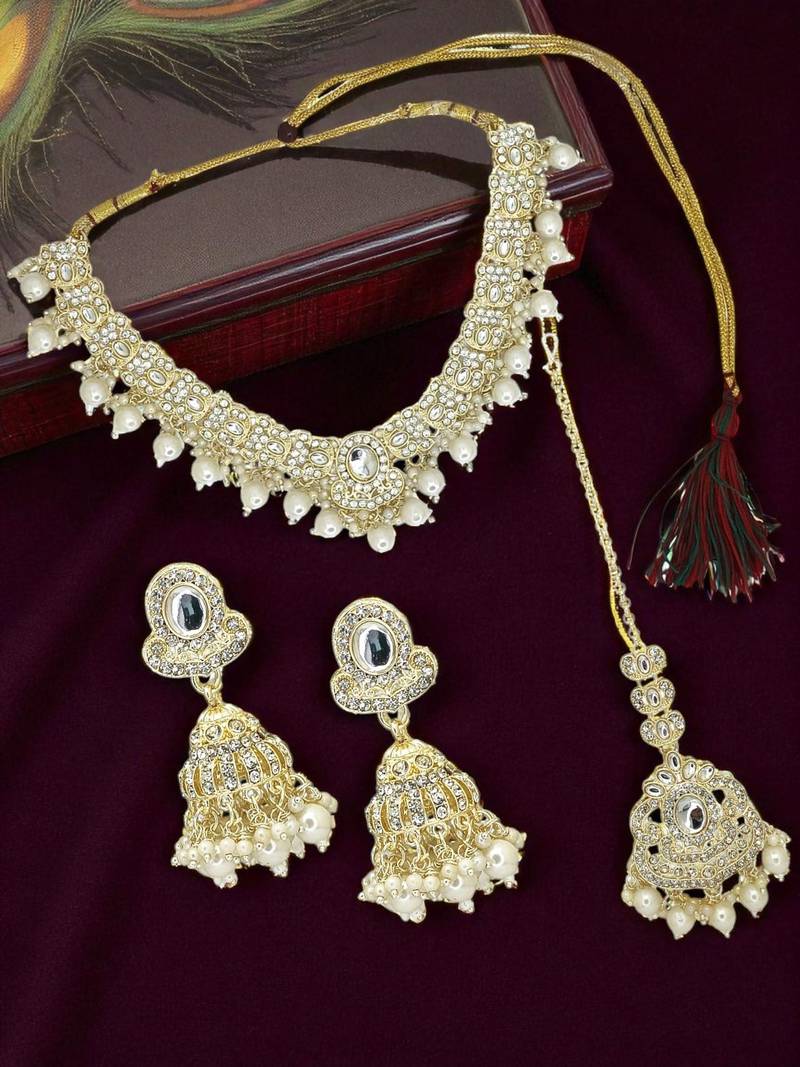 Gold plated cubic zircon necklace set