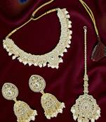 Gold plated cubic zircon elegant necklace set