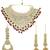 Gold plated maroon kundan bridal necklace set