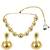 Gold plated green laxmi temple necklace set