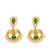 Gold plated green laxmi temple necklace set