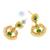 Gold plated green laxmi temple necklace set