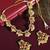 Gold plated lotus motif cz necklace set