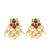 Gold plated lotus motif cz necklace set