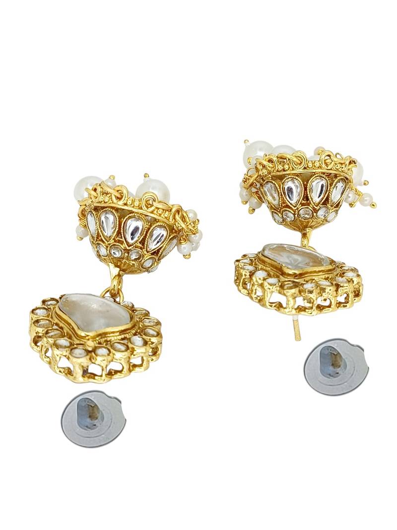 Gold plated garvi kundan necklace set