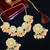 Gold plated peach kundan necklace set