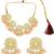 Gold plated peach kundan necklace set