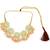 Gold plated peach kundan necklace set
