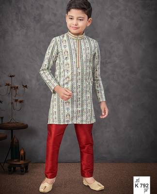 Green rayon embroidered kurta pajama 1