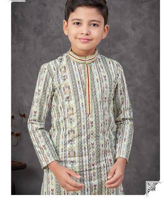 Green rayon embroidered kurta pajama 2