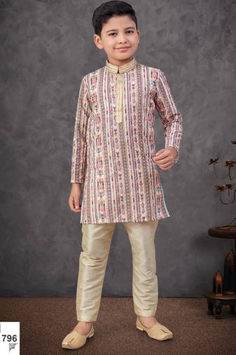 Multicolor rayon embroidered kurta pajama