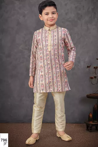 Multicolor rayon embroidered kurta pajama