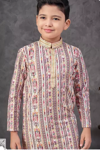 Multicolor rayon embroidered kurta pajama
