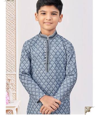 Grey rayon embroidered kurta pajama 2