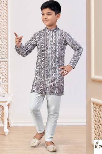 Multicolor rayon embroidered kurta pajama