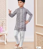 Multicolor rayon embroidered kurta pajama