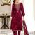 Stylee lifestyle magenta pashmina embroidered dress material