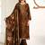 Stylee lifestyle brown pashmina embroidered dress material