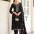 Stylee lifestyle black pashmina embroidered dress material