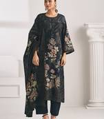 black lawn cotton digital printed dress material