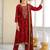 Stylee lifestyle red pashmina embroidered dress material
