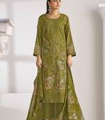olive lawn cotton digital printed dress material
