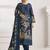 Stylee lifestyle navy blue lawn cotton digital printed dress material