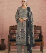 grey lawn cotton digital printed dress material