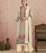 off white lawn cotton digital printed dress material