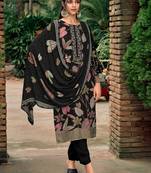 black pashmina digital printed dress material