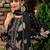 Stylee lifestyle black pashmina digital printed dress material