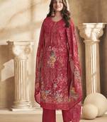 red georgette digital printed dress material