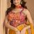 new orange indo western palazzo choli for women