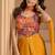 new orange indo western palazzo choli for women