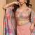 latest baby pink floral printed fancy indo western for women wedding wear