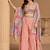latest baby pink floral printed fancy indo western for women wedding wear