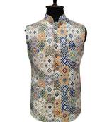 Traditional geometrical printed premium nehru jacket/waistcoat