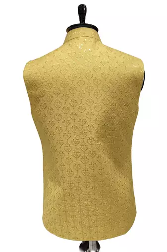 Yellow suryavanshi heritage nehru jacket/waistcoat/bandhgala