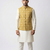 Mustard rajputana sunburst nehru jacket/waistcoat/bandhgala
