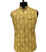 Mustard rajputana sunburst nehru jacket/waistcoat/bandhgala
